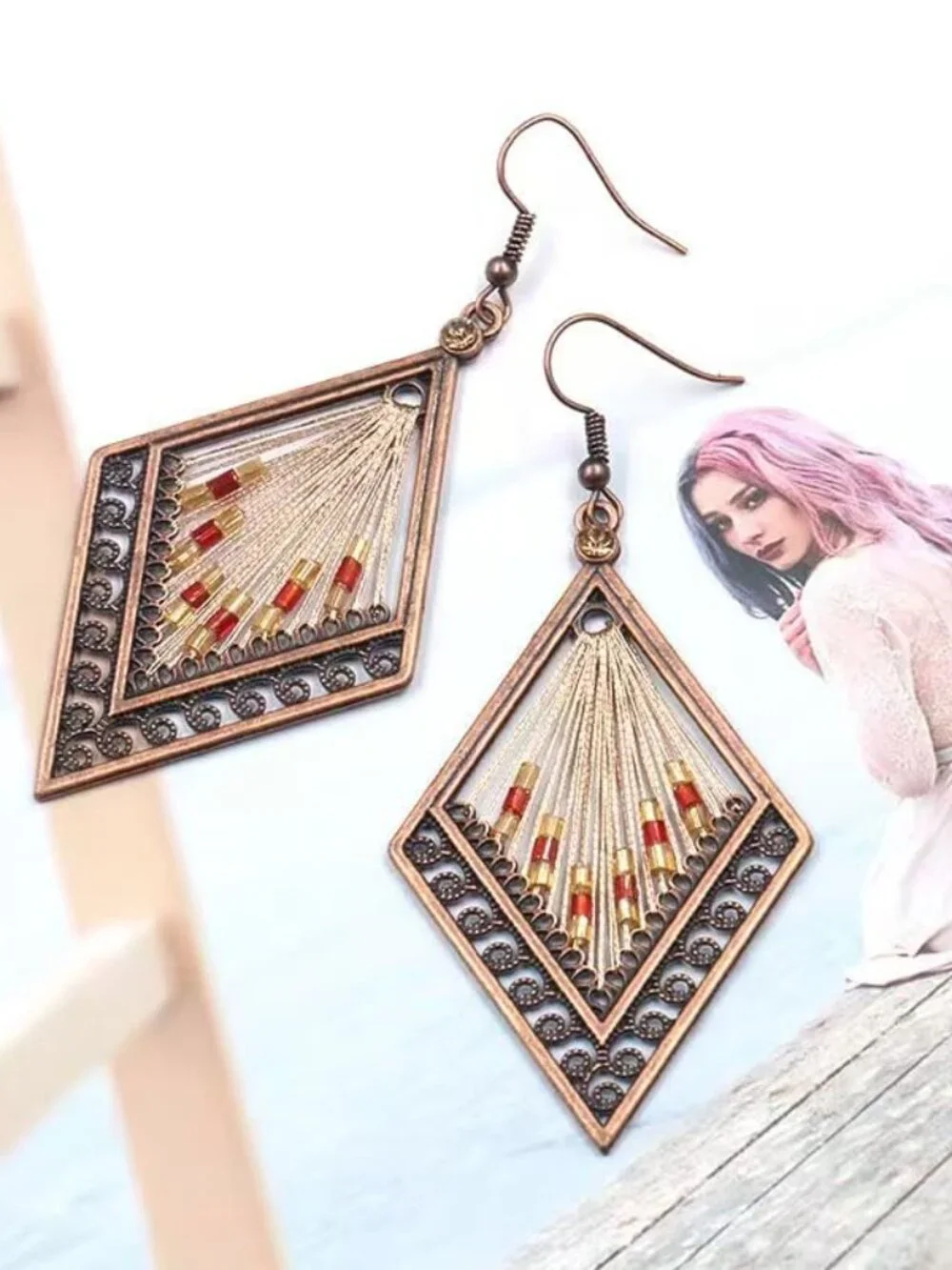 Silver Gold Boho Dangle Statement Ears for Women Trendy Handmade Vintage Dainty